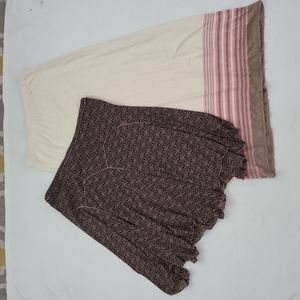 Max Studio Brown/Beige XL Skirt & Max Studio Beige/Brown/Pink Large Skirts
